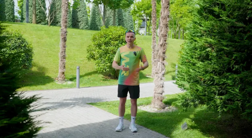 Final frame from a client video: outdoor talking-head video in a park