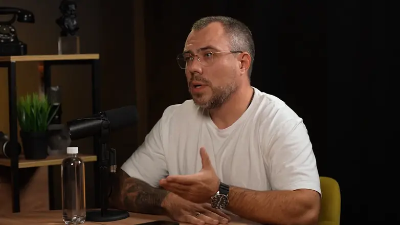 Final frame from a client video: podcast, guest close-up