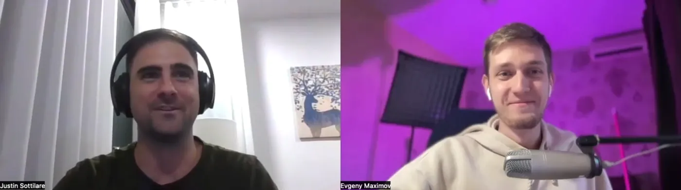 Zoom call between Justin Sottilare and Evgeny Maximov during the testimonial interview
